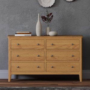 View Wide solid oak chest of drawers - extra storage View Wide solid oak chest of drawers - extra storage