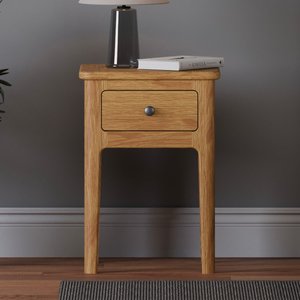 View Solid oak bedside table with drawer View Solid oak bedside table with drawer