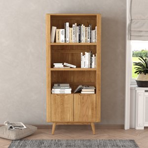 View Rosa solid oak tall bookcase with cupboard View Rosa solid oak tall bookcase with cupboard