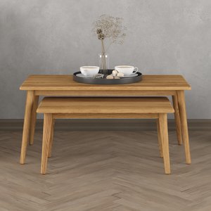 View Rosa solid oak compact nesting coffee tables View Rosa solid oak compact nesting coffee tables
