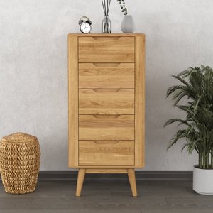 View Rosa solid oak 5 drawer tallboy chest View Rosa solid oak 5 drawer tallboy chest