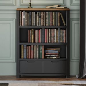 View Bradwell oak and charcoal painted small bookcase View Bradwell oak and charcoal painted small bookcase