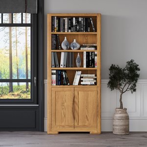 View Harper solid oak tall bookcase View Harper solid oak tall bookcase