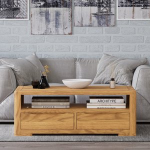 View Harper solid oak 4 drawer coffee table View Harper solid oak 4 drawer coffee table