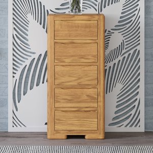 View Harper solid oak 5 drawer tallboy View Harper solid oak 5 drawer tallboy