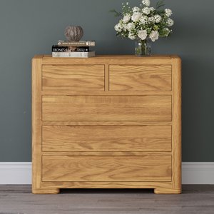 View Harper solid oak 2 over 3 chest of drawers View Harper solid oak 2 over 3 chest of drawers