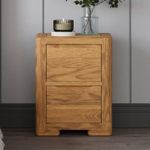 View Harper solid oak 2 drawer bedside chest View Harper solid oak 2 drawer bedside chest
