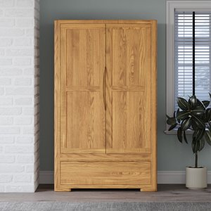 View Harper solid oak double wardrobe View Harper solid oak double wardrobe