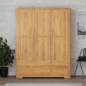 View Harper solid oak triple wardrobe View Harper solid oak triple wardrobe