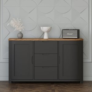 View Bradwell oak and charcoal painted large sideboard View Bradwell oak and charcoal painted large sideboard