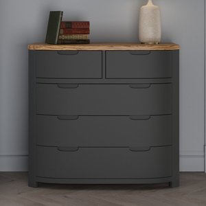 View Bradwell oak and charcoal painted 2 over 3 chest of drawers View Bradwell oak and charcoal painted 2 over 3 chest of drawers