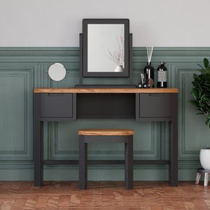 View Bradwell oak and charcoal painted dressing table set View Bradwell oak and charcoal painted dressing table set