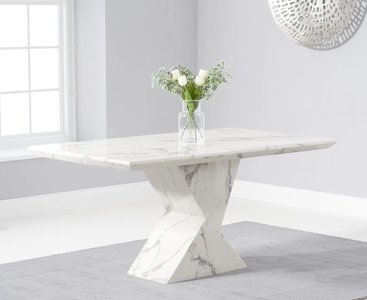 View Aaron 160cm marble white dining table View Aaron 160cm marble white dining table
