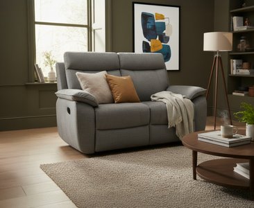 View Albany charcoal fabric 2 seater recliner sofa View Albany charcoal fabric 2 seater recliner sofa