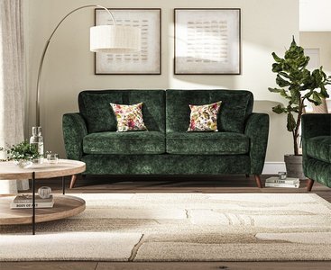 View Naples emerald velvet 3 seater sofa View Naples emerald velvet 3 seater sofa