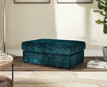 View Naples teal velvet footstool View Naples teal velvet footstool