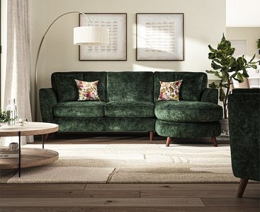 View Naples emerald velvet right hand facing chaise sofa View Naples emerald velvet right hand facing chaise sofa