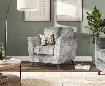 View Naples grey velvet armchair View Naples grey velvet armchair