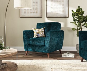 View Naples teal velvet armchair View Naples teal velvet armchair