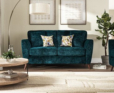 View Naples teal velvet 2 seater sofa View Naples teal velvet 2 seater sofa