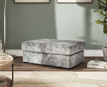 View Naples grey velvet footstool View Naples grey velvet footstool