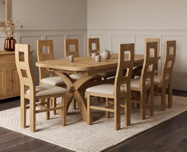 View Extending olympia 180cm solid oak dining table with 8 linen natural chairs View Extending olympia 180cm solid oak dining table with 8 linen natural chairs
