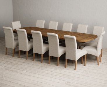 View Extending olympia 180cm oak and charcoal grey dining table with 12 natural scroll back chairs View Extending olympia 180cm oak and charcoal grey dining table with 12 natural scroll back chairs