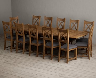 View Extending olympia 180cm rustic solid oak dining table with 12 charcoal grey rustic solid oak chairs View Extending olympia 180cm rustic solid oak dining table with 12 charcoal grey rustic solid oak chairs