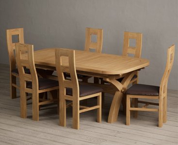 View Extending olympia 180cm solid oak dining table with 6 oak natural chairs View Extending olympia 180cm solid oak dining table with 6 oak natural chairs