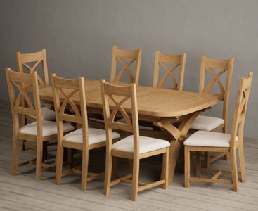 View Extending olympia 180cm solid oak dining table with 12 oak natural chairs View Extending olympia 180cm solid oak dining table with 12 oak natural chairs