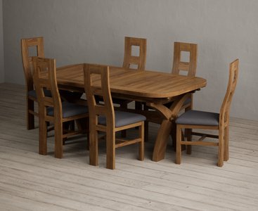 View Extending olympia 180cm rustic solid oak dining table with 6 charcoal grey rustic solid oak chairs View Extending olympia 180cm rustic solid oak dining table with 6 charcoal grey rustic solid oak chairs