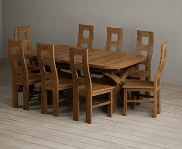 View Extending olympia 180cm rustic solid oak dining table with 8 rustic oak rustic solid oak chairs View Extending olympia 180cm rustic solid oak dining table with 8 rustic oak rustic solid oak chairs