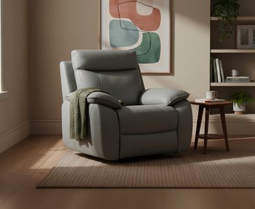 View Baltimore dark grey leather recliner armchair View Baltimore dark grey leather recliner armchair