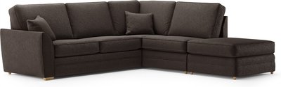 View Bella chocolate fabric large right hand facing chaise corner sofa