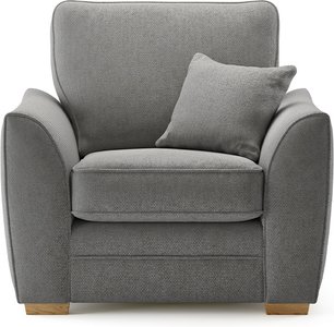 View Bella grey fabric armchair View Bella grey fabric armchair