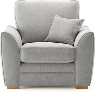 View Bella silver fabric armchair View Bella silver fabric armchair