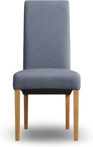 View Scroll back blue set of 2 fabric dining chairs View Scroll back blue set of 2 fabric dining chairs