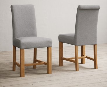 View York 150cm solid oak dining table with 6 grey braced chairs View York 150cm solid oak dining table with 6 grey braced chairs