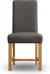 View Braced charcoal grey set of 2 fabric dining chairs View Braced charcoal grey set of 2 fabric dining chairs