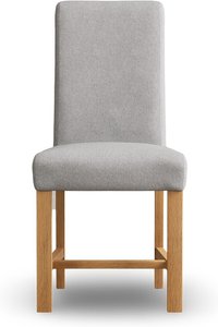 View Braced grey set of 2 fabric dining chairs View Braced grey set of 2 fabric dining chairs