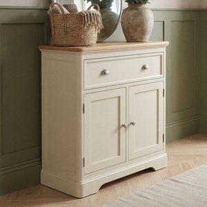 Photo of madley oak and cream painted hallway sideboard