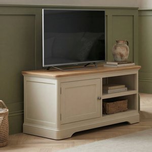 View Madley oak and cream painted small tv cabinet View Madley oak and cream painted small tv cabinet