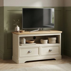 View Madley oak and cream painted corner tv cabinet View Madley oak and cream painted corner tv cabinet
