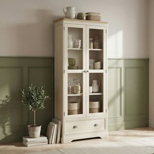View Madley oak and cream painted glazed display cabinet