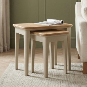 View Madley oak and cream painted nest of tables