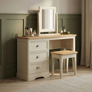 View Madley oak and cream painted dressing table set View Madley oak and cream painted dressing table set