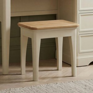 View Madley oak and cream painted dressing table stool View Madley oak and cream painted dressing table stool