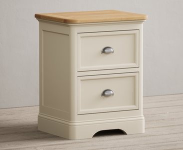 View Madley oak and cream painted 2 drawer bedside chest View Madley oak and cream painted 2 drawer bedside chest