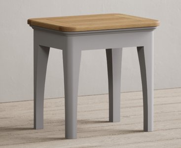 View Felton oak and light grey painted dressing table stool View Felton oak and light grey painted dressing table stool