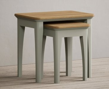 View Brampton soft green painted nest of tables View Brampton soft green painted nest of tables